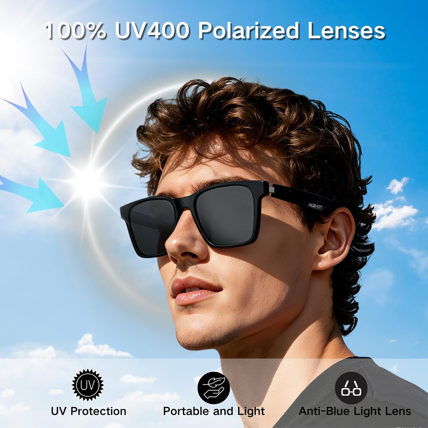 AI Bluetooth Translation Glasses Wireless Smart Glasses, Real-time Interpretation 110+Languages, OWS Open with Magnetic Charging Port, for Learning/Travelling/Driving/Business (Black)