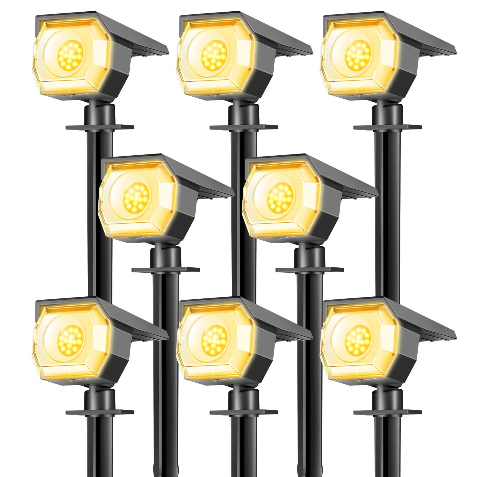 Peasur 8 Pack Solar Spotlights