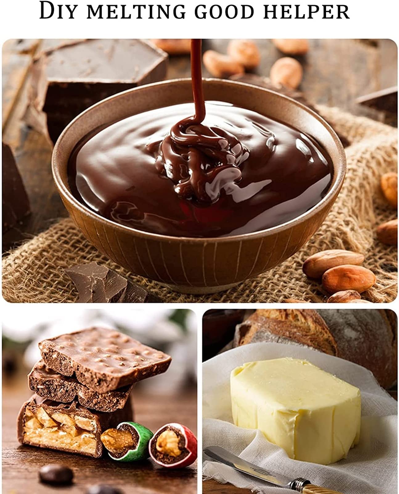 CUSMA Machine De Tempérage De Chocolat 10 ℃ ~ 80 ℃ Fondeur De Bricolage, Machine De Fonte De Chocolat Chaud De Chauffage d'eau De Contrôle De Température Automatique