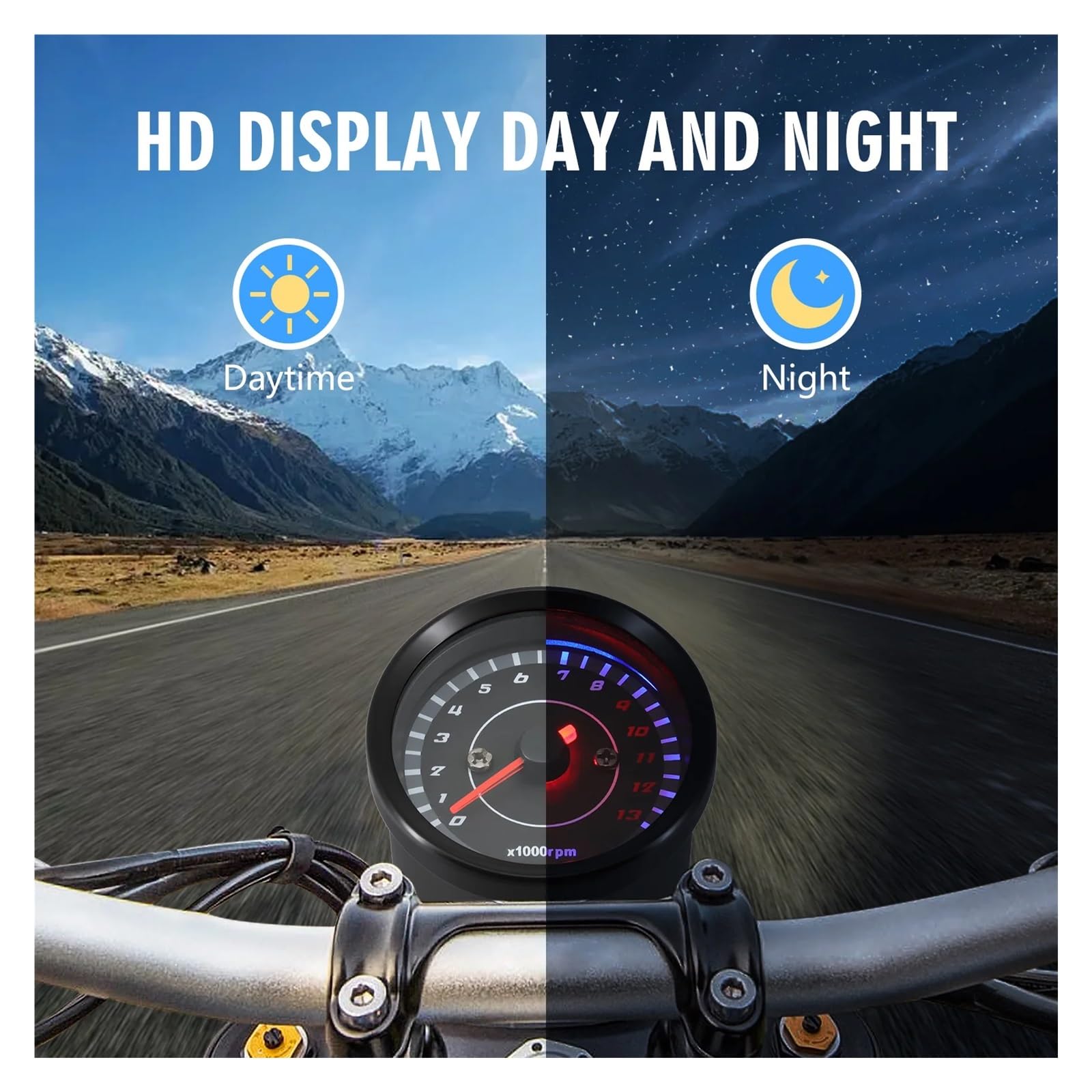 Contagiri Universale Per Motocicletta Con Retroilluminazione A LED Da 12 V, 0~13000 Giri/min, Contagiri Elettronico A, Accessori Per Moto Indicatore