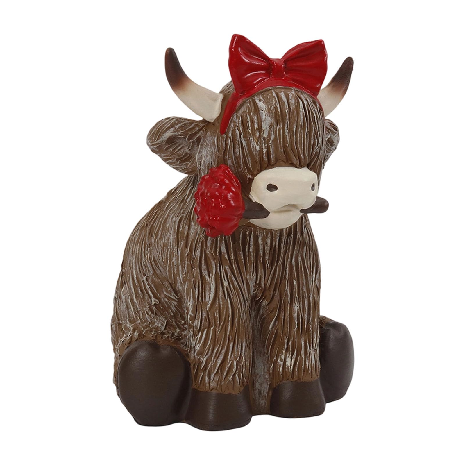 Snorvixre Sculpture Cow Figure with Detail or Collection Item Realistic Colored Statue Resin Craft Desktop Ornament Sculpture for Living Room and Outdoor Display