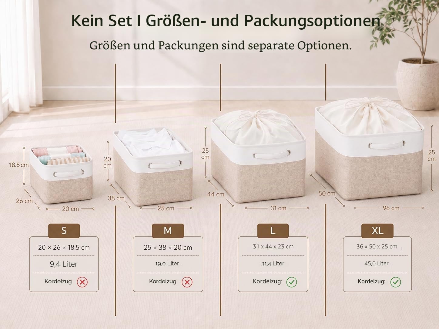 Mangata aufbewahrungsbox Stoff 4Pcs, aufbewahrungsbox, Korb Stoff aufbewahrung mit Griffen für Schrank, Spielzeug, kleiderschrank, Regale… – Ansicht 2