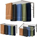 Smartsome | Support mural Assemblage de séchage des vêtements 30" Large 20 Capacité des pieds linéaires 8 Barres en acier inoxydable rond lisse 60 lb Capacité entièrement assemblé