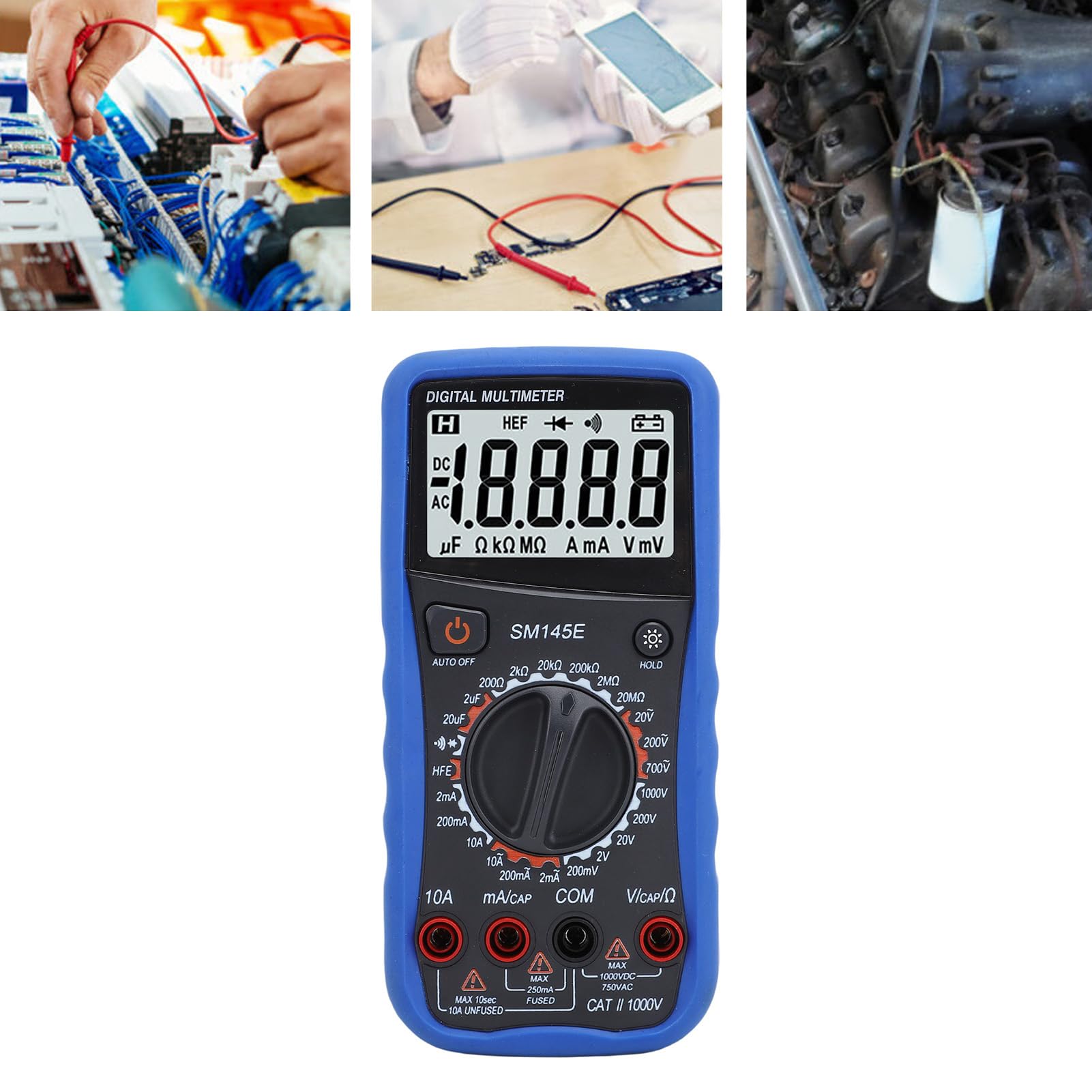 Multimetr cyfrowy Wyświetlacz LCD 4,5 cyfry 5 razy/s Uniwersalny tester Regulowany stojak