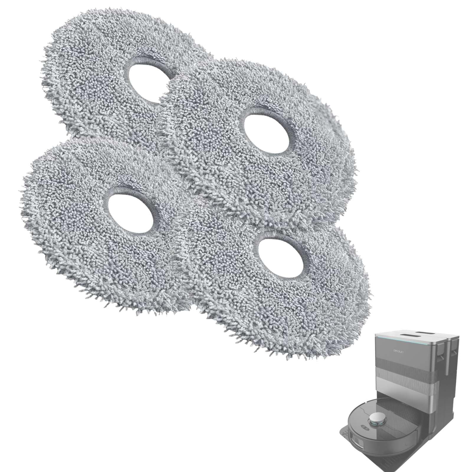 Replacement Compatible with Cecotec Conga Conga X70 / X70 Xtreme Robot Vacuum Cleaner. Replacement Mops and Side Brushes Replacement Parts