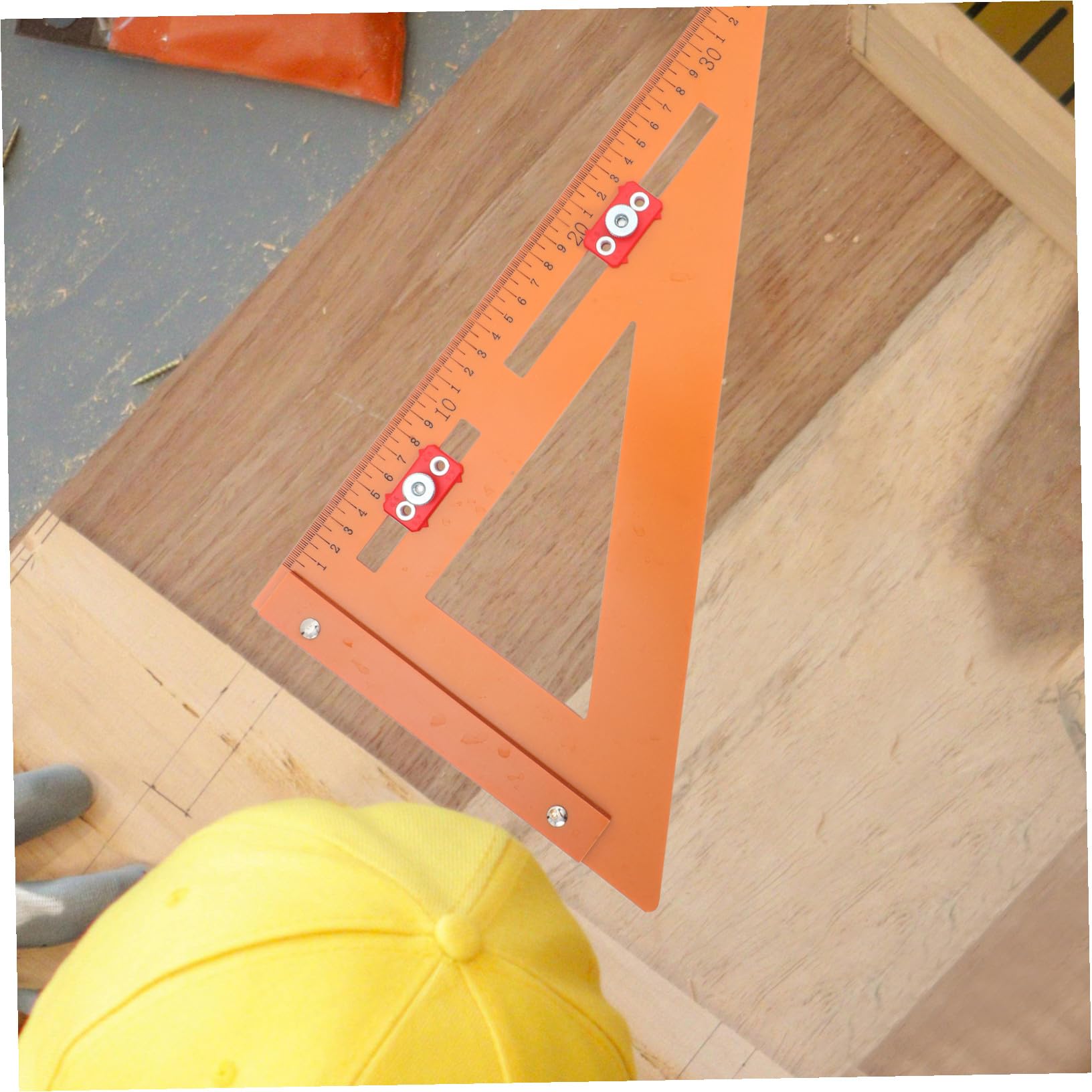 Regla Triangular de Posicionamiento de Madera de Baquelita, Herramienta de Medición Precisa para Carpintería, Escuadra de Ángulo Recto 220x380 Mm, para Trabajo en Taller,