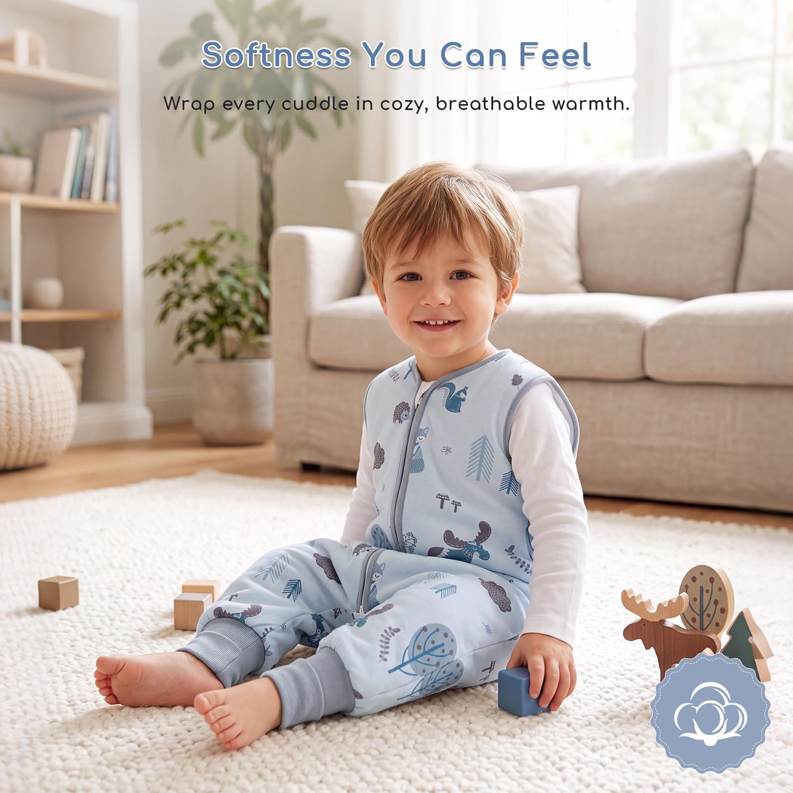 Gigoteuse à Pied Bébé Tog 1.5, Turbulette Coton Hiver 3-4 Ans