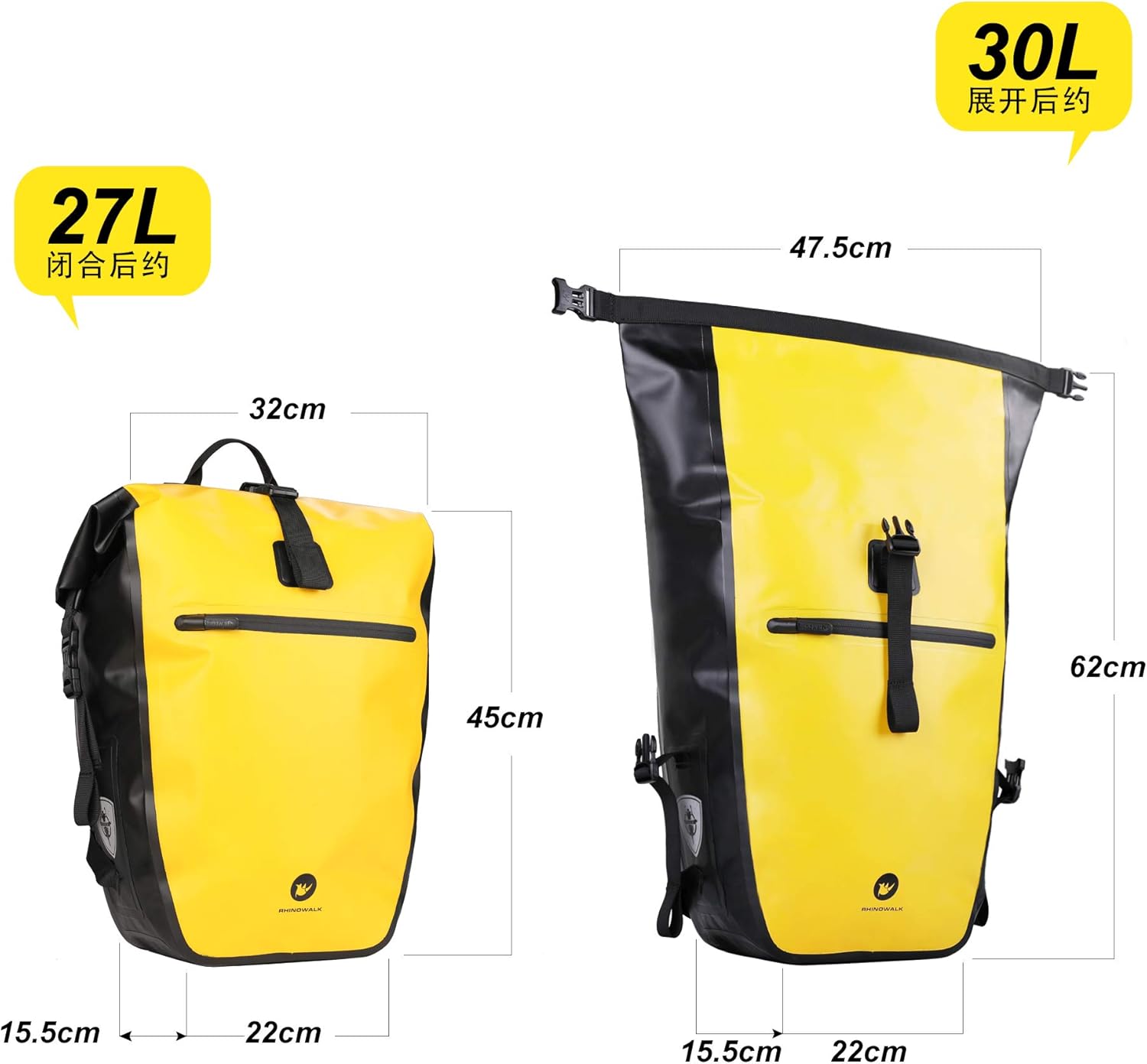 Rhinowalk Pannier Bag for Bike large Bicycle Rear Seat Trunk Bag