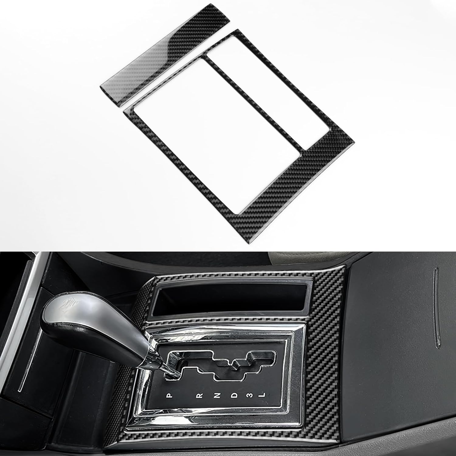 Real Carbon Fiber Gear Shift Outer Frame Covers - for Chrysler 300 300C 2005 2006 2007 Carbon Fiber Accessories, Durable Anti-Scratch Protective Accessories (Black)