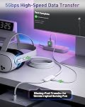 Maxonar [Next-Gen Chip] VR Charging Link Cable 16FT Compatible with Meta Quest 3S/3, Oculus Quest 2/Pico 4 Accessories and PC/SteamVR, Awesome Gift-5Gbps USB 3.0 to USB C Cable-White