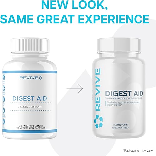 Miniatura 7 de Revive MD Digest Aid, Suplemento de apoyo digestivo para hombres y mujeres - Mezcla integral de enzimas digestivas con probióticos y prebióticos