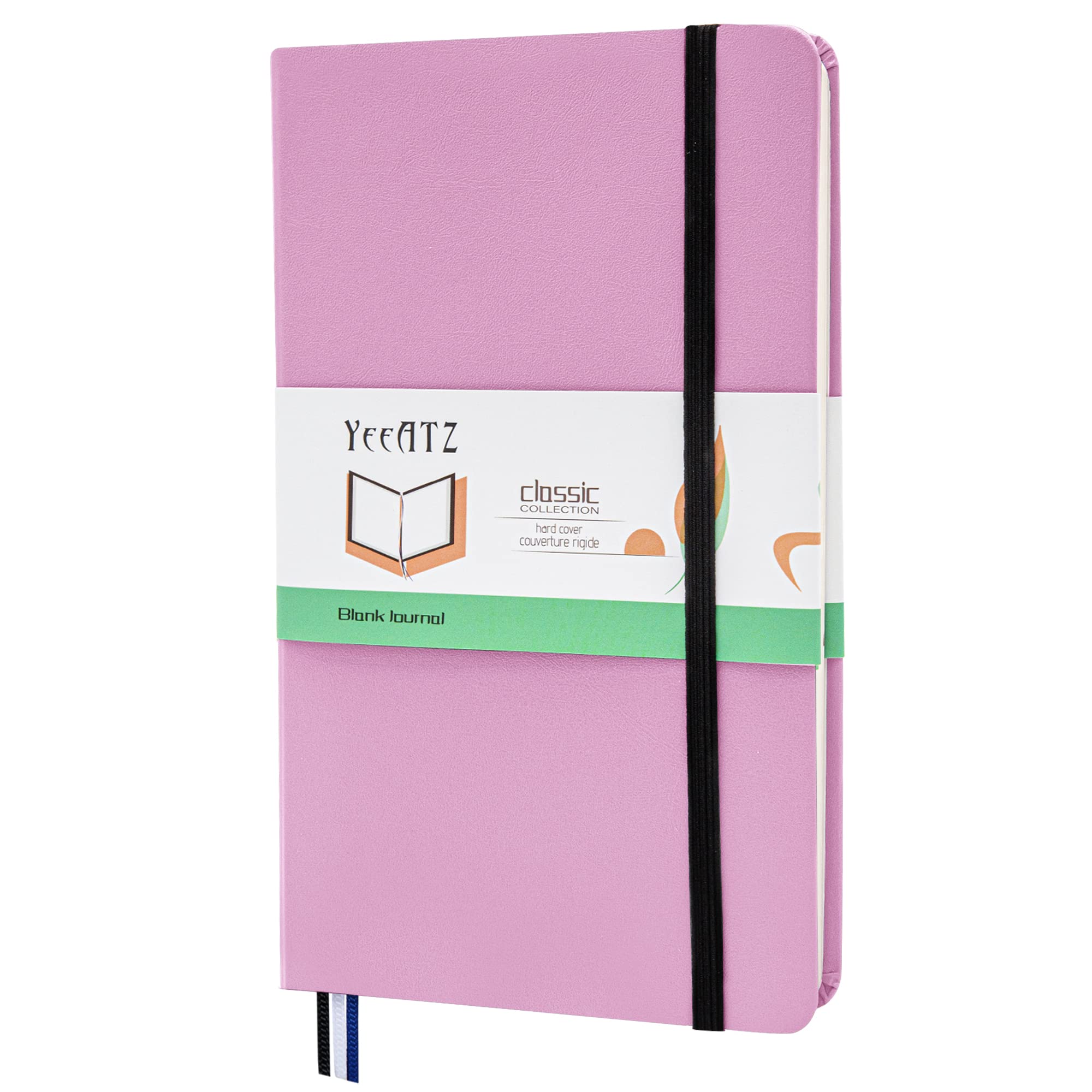 Hardcover Notebook Blank Journal Sketchbook for Drawing, Medium 5.5 by 8.4 Inch, 100 GSM Thick Paper (Pink, Plain)