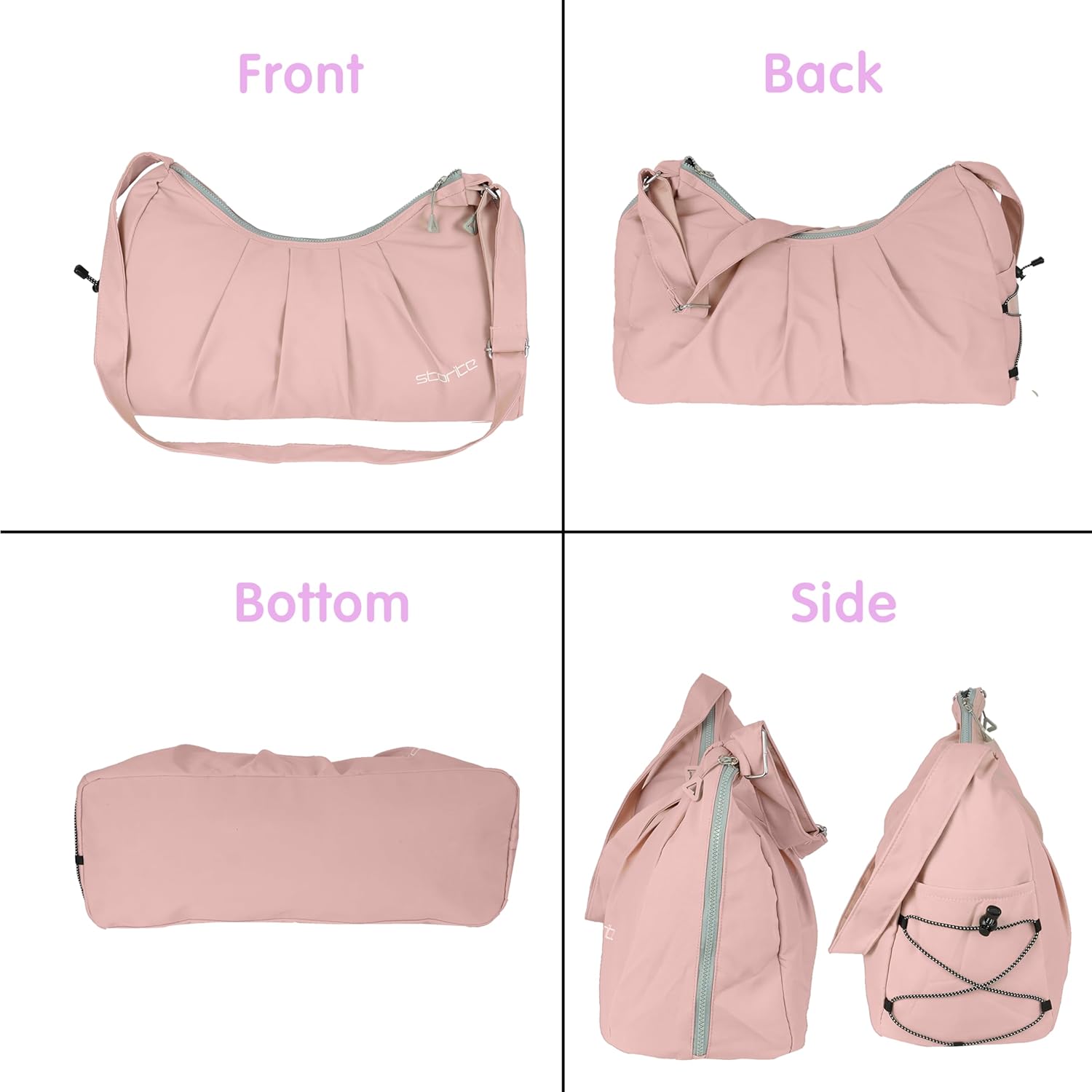Storite Nylon 51 Cm Imported Multi Purpose Travel Duffle Bag for Women with Dry and Wet Pocket, Lightweight Waterproof Backpack Carry Luggage Bag with Shoe Compartment, Pink, Casual