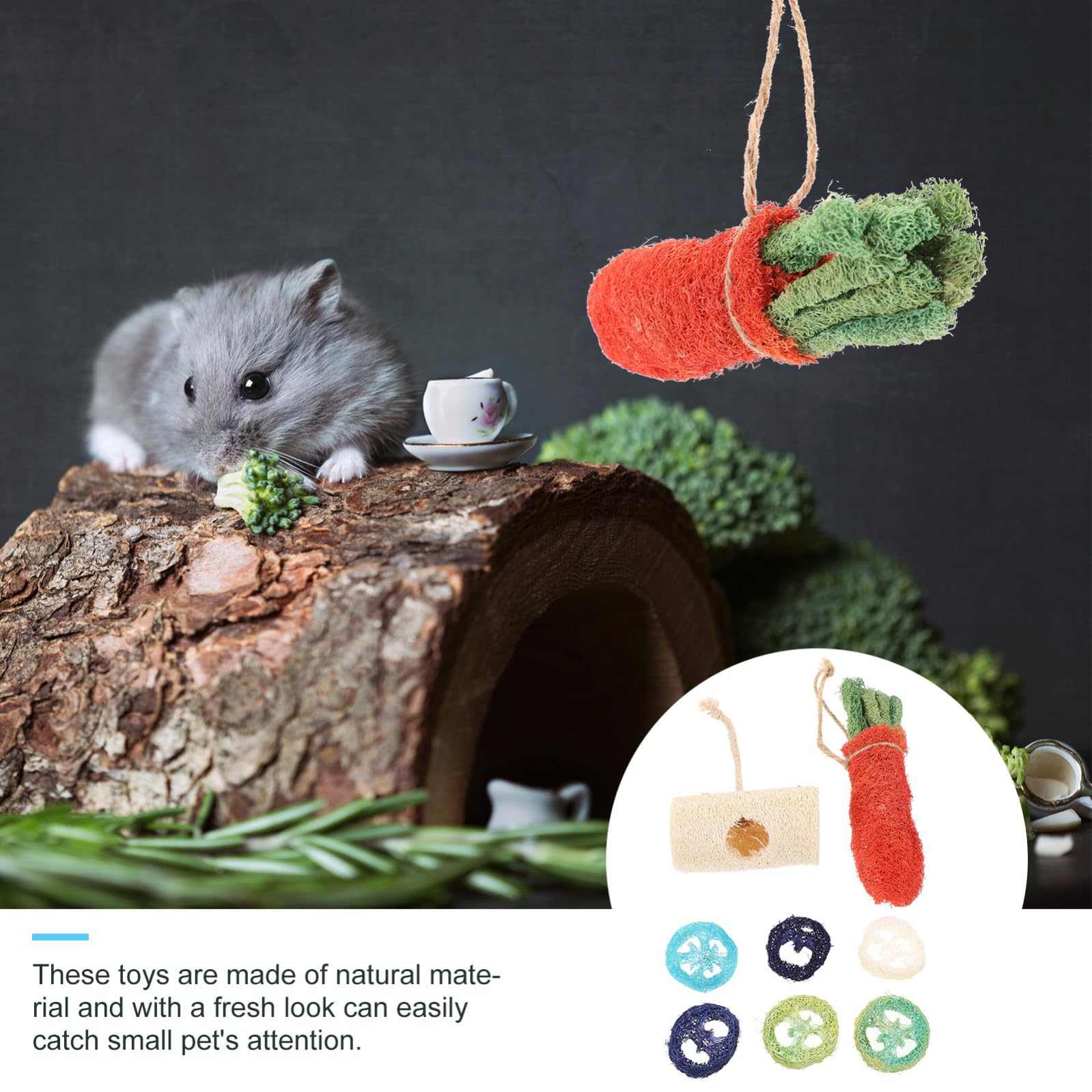 Hohopeti Et Jouets pour Hamsters en Tube Matériau Naturel Petits Jouets Molaires Recherche De Nourriture Soins À Mâcher Couleur Aléatoire
