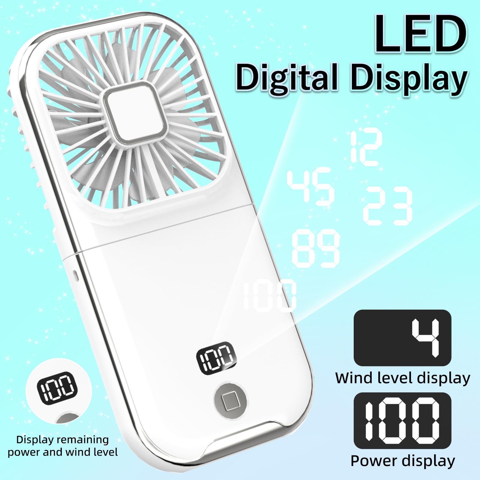 F30 Pro Mini Ventilateur Portable, Ventilateur à Main, USB