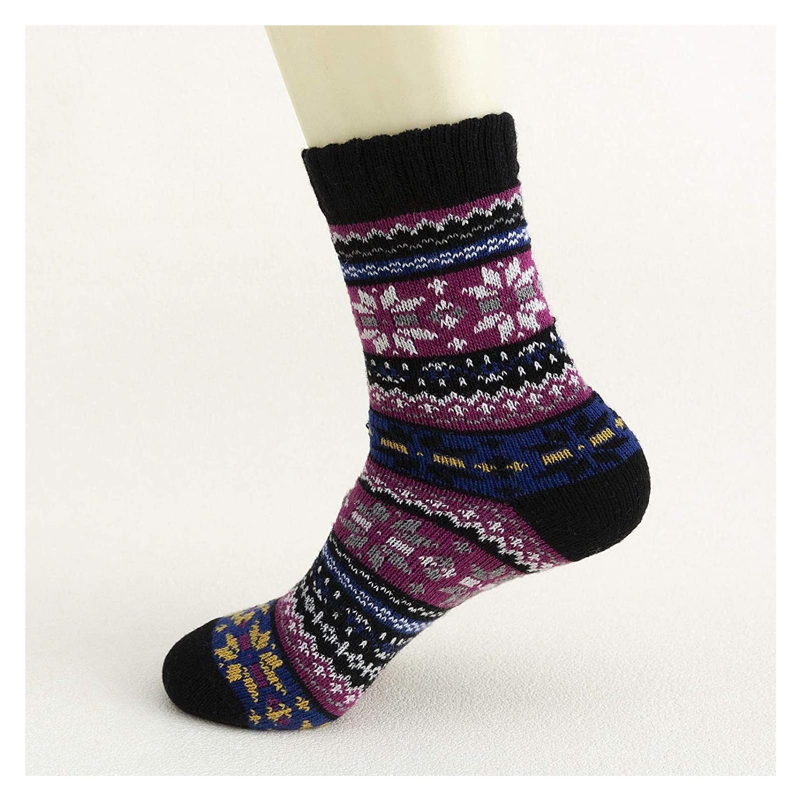 Wintersocken Bettsocken 5 Paar kuschelige warme Wintersocken für Damen Damen Vintage Freizeitsocken Warme Flauschige Socken