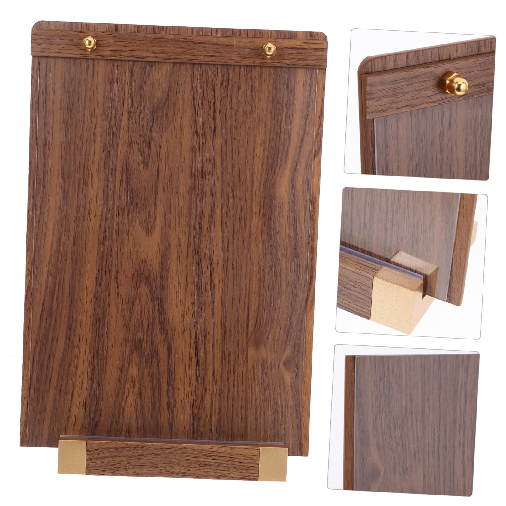 MAGICLULU 5 Piezas Soporte Vertical de Madera para Certificados y Porta Letreros con Base Estable para Escritorio Exhibición Elegante y Oficinas