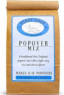 Perdy Good Blue Ribbon Popover Mix – Traditional New England Popovers (11 oz) – Made in Maine – All Natural Popover Baking Mix