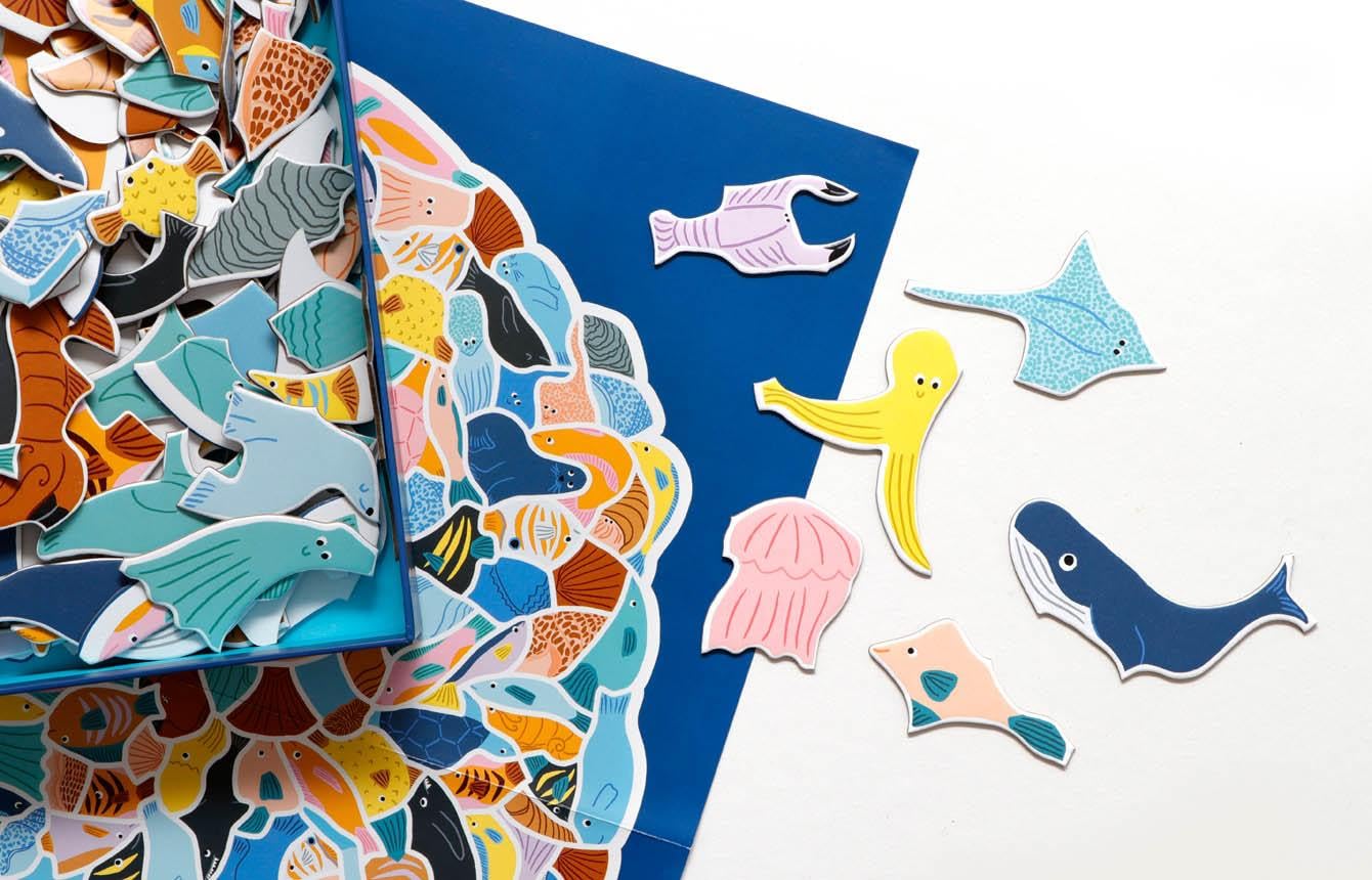 299 Fische und 1 Taucher - Ein Meeresknäuel-Puzzle