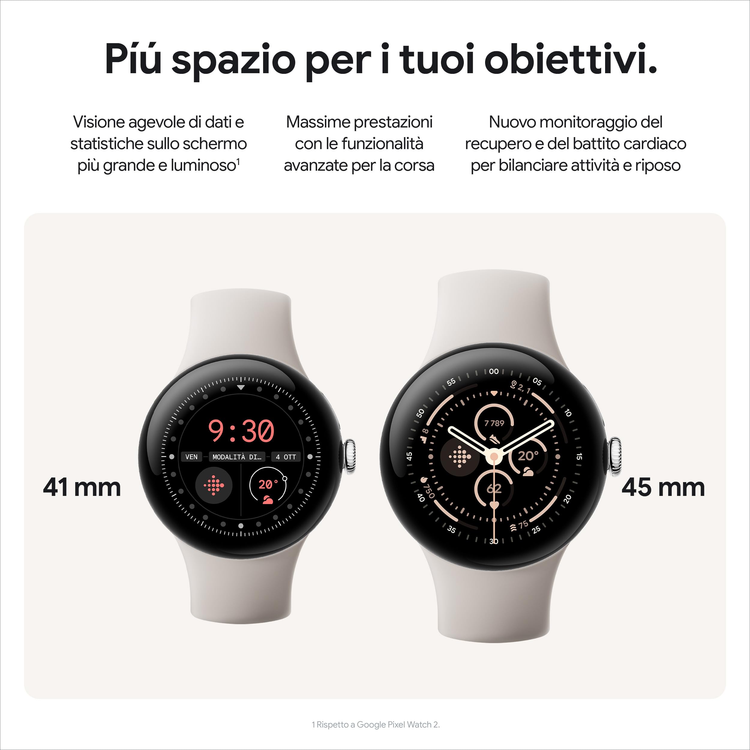 Google Pixel Watch 3 (45 mm) - Cassa nero opaco - Cinturino nero ossidiana - Wi-Fi