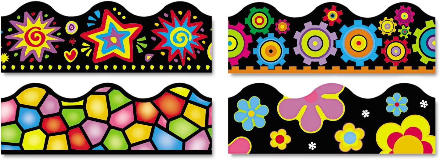 TREND enterprises, Inc. T-92919 Brights on Black Terrific Trimmers, Variety Pack, 156'