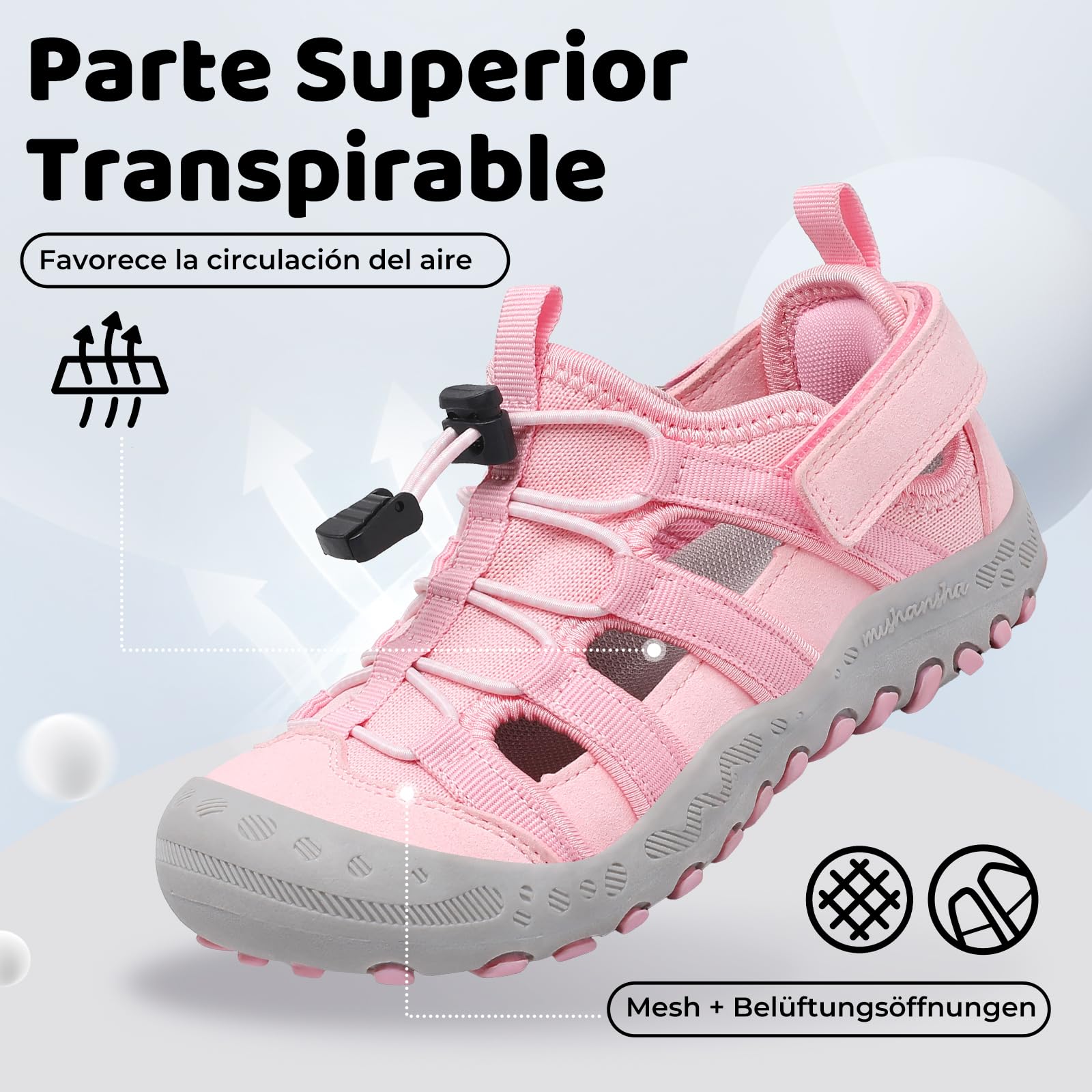 Mishansha Sandalias Deportivas para Niños con Puntera Cerrada Zapatos de Verano para Playa Senderismo Sandalias Tallas 26-38 — view 4