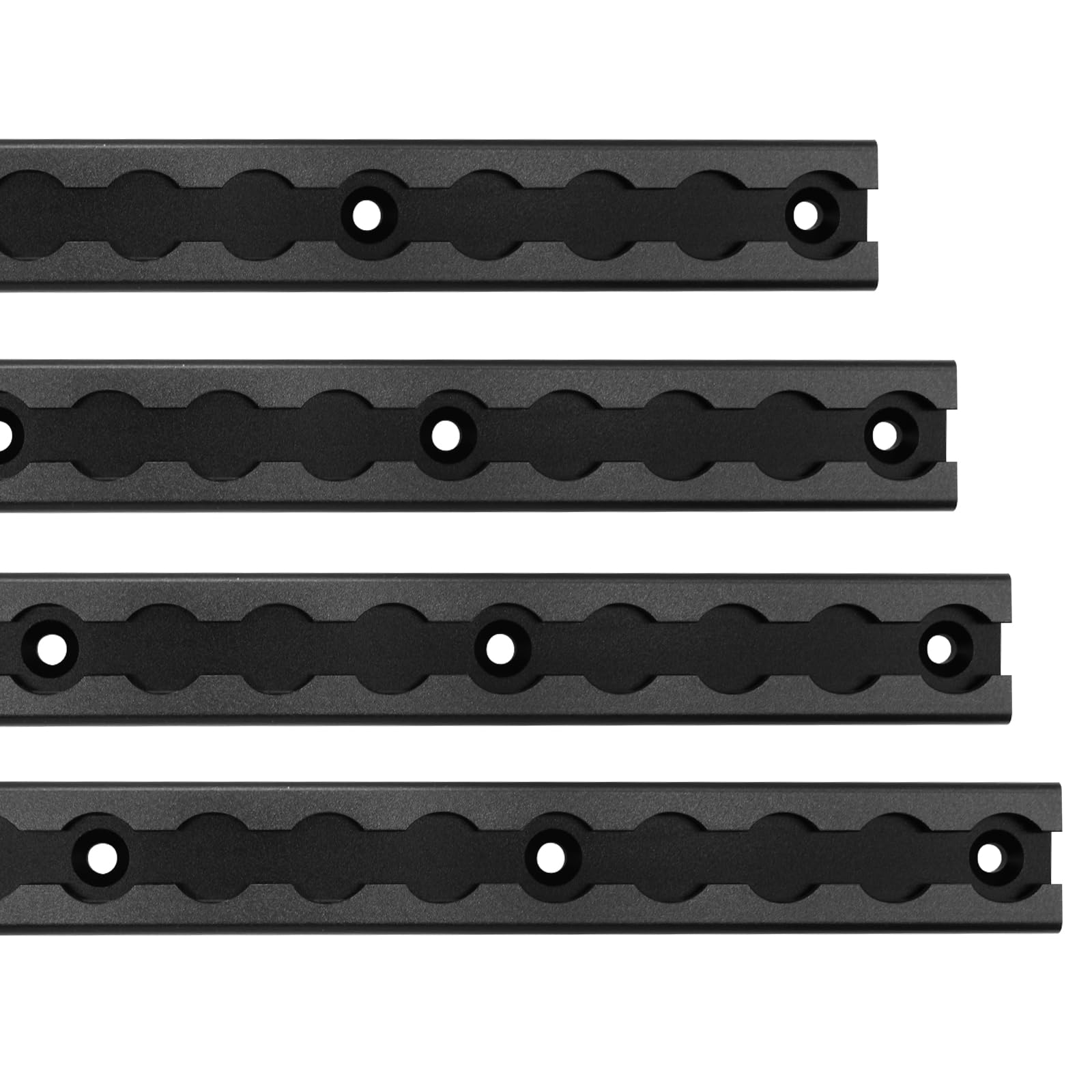 24" L-Track Rail Aluminum Airline Track Black 4 Pack