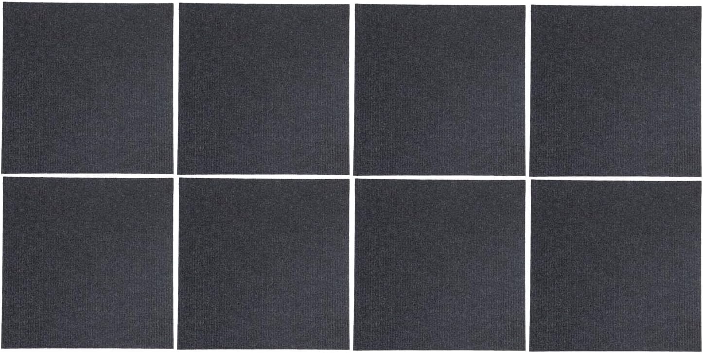 Lot de 10 Dalles de Moquette Auto-adhésives réutilisables, à décoller et à Coller, sans Couture, lavables, antidérapantes, for Sol Lisse, 50,8 x 50,8 cm(Grigio)