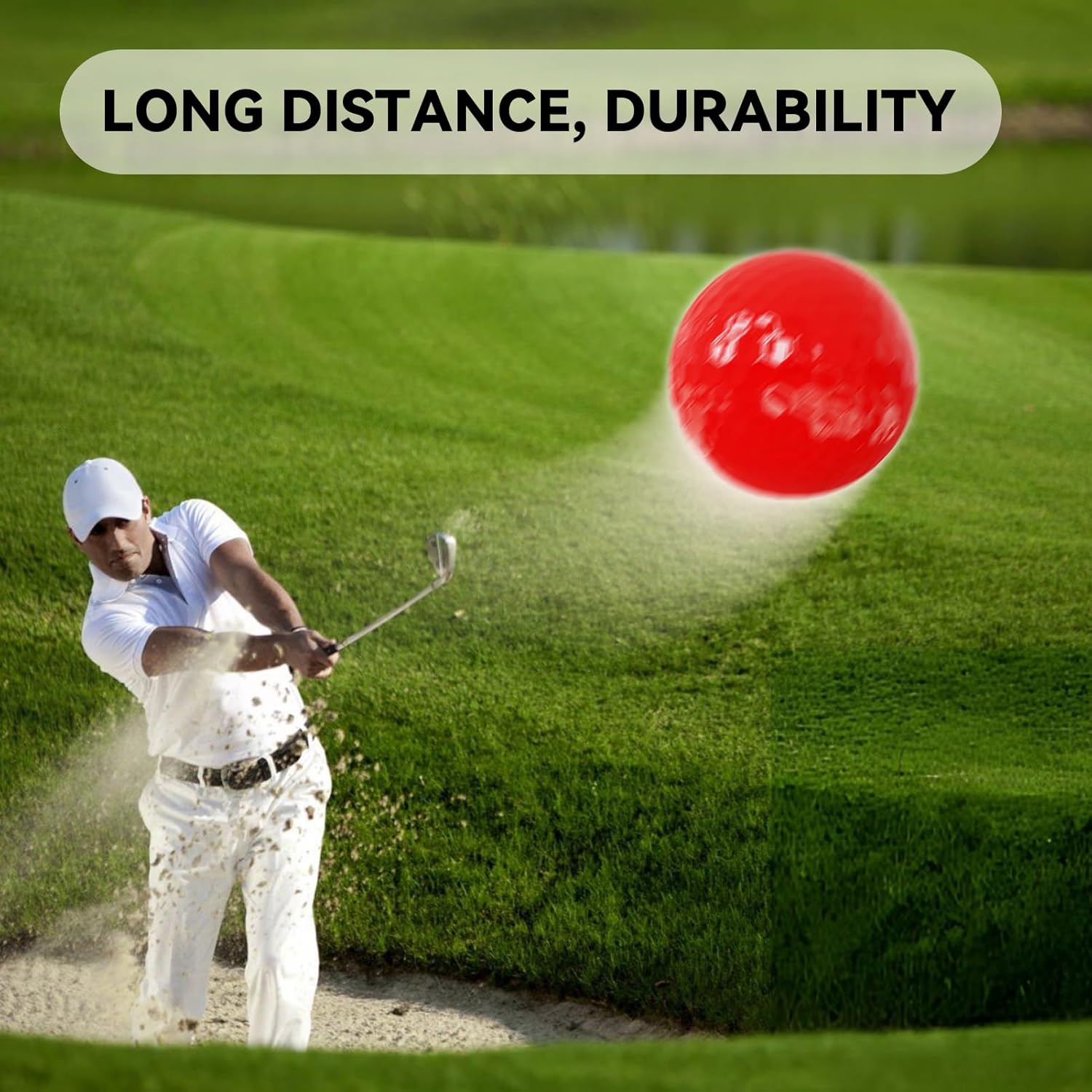 Blank Colored Golf Balls No Logo No Markings High Visibility Easy to Find 2-Piece Distance Golf Balls for Practice Long Distance and High Launch Performance 3 Pcs/12 Pcs