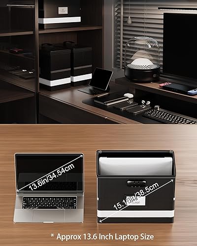 Miniatura 6 de Oterri Caja de documentos ignífuga con cerradura, caja de seguridad portátil ignífuga impermeable para archivos de cartas, caja de archivos plegable