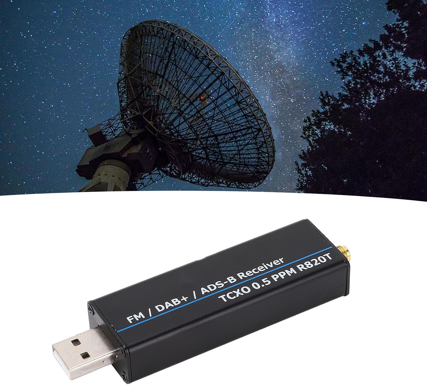 RTL SDR Receiver USB 3.0 100kHz 1766MHz Wideband Radio Scanner Software Defined Radio for Aviation AIS ADS B Compatible with SDR HDSDR Full Band RTL2832U R820T2 0.5 PPM TCXO