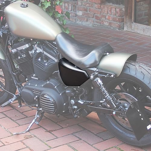 Miniatura 7 de TCT-MOTORPARTS Cubierta lateral izquierda de la batería negra mate para Harley Sportster XL883 1200 14-UP Iron Roadster Super Low Custom