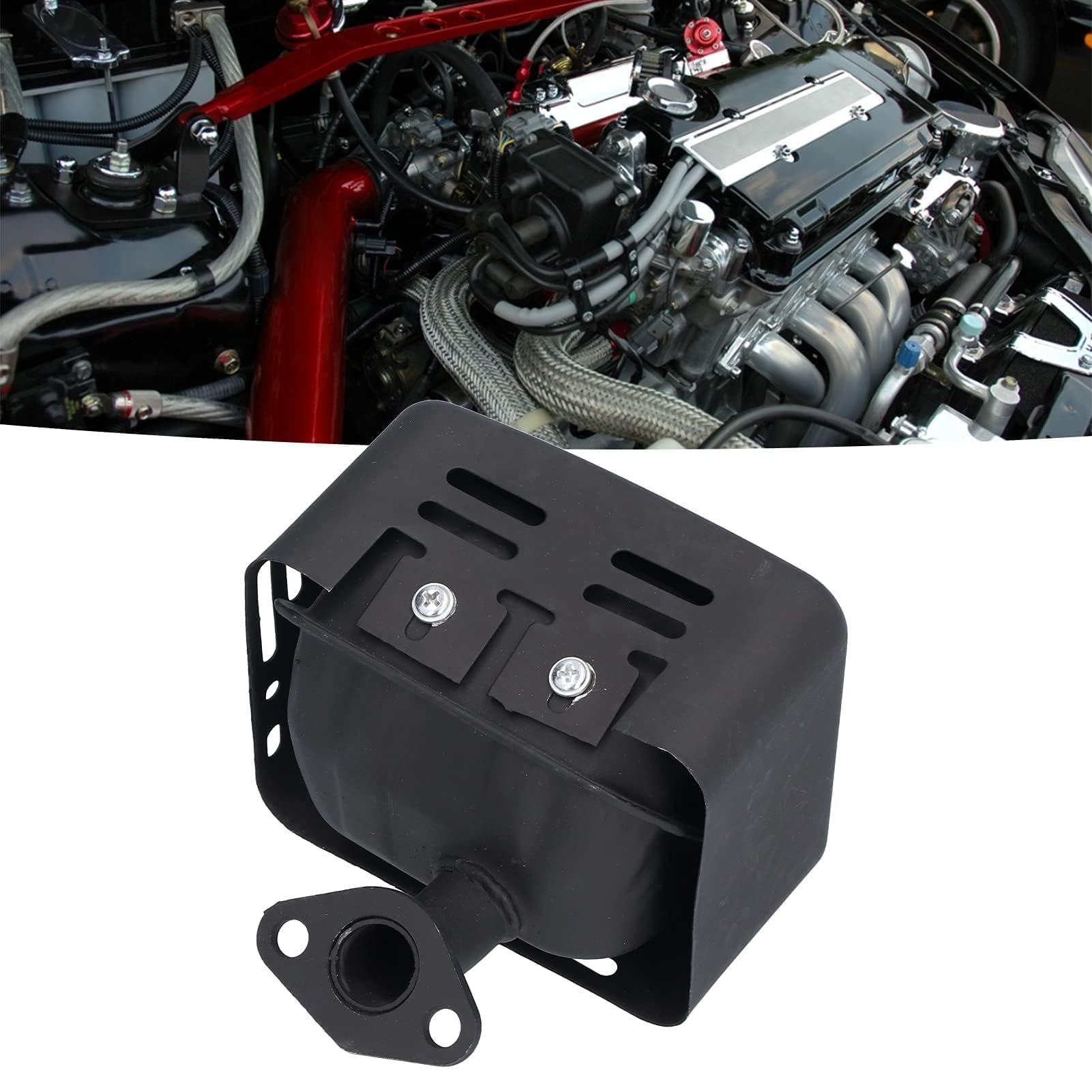 Agatige GX160 Kit de Silencieux Échappement, Le Noir Ensemble d'accessoires de Silencieux en métal pour Groupe électrogène de Pompe à Eau de générateur de Moteur à Essence avec rondelle