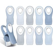 COOK WITH COLOR Bag Clips with Magnet - Food, Chip, Bag Clips for Food Storage with Airtight Seal Grip for Bread, Snack and Food Blue and Grey, Pack of 10