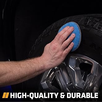 VIKING Microfiber Car and Tire Wax Applicator Pads and Cleaning Pads - Blue/Grey, 5 in. Diameter, 6 Pack