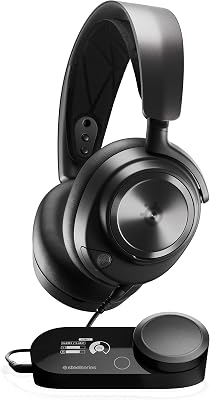 SteelSeries Arctis Nova Pro – Multi-System Gaming Headset (PS5, PC, Switch & More) – Premium Hi-Fi Drivers – Hi-Res Certified GameDAC Gen2 with ESS Sabre QuadDAC – 360° Spatial Audio – Retractable Mic