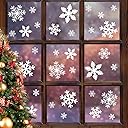 LUDILO 135Pcs Christmas Window Clings Snowflakes Window Decals Static Window Stickers for Christmas Decorations Windows Décor Ornaments Xmas Party Supplies Thanksgiving Party Décor