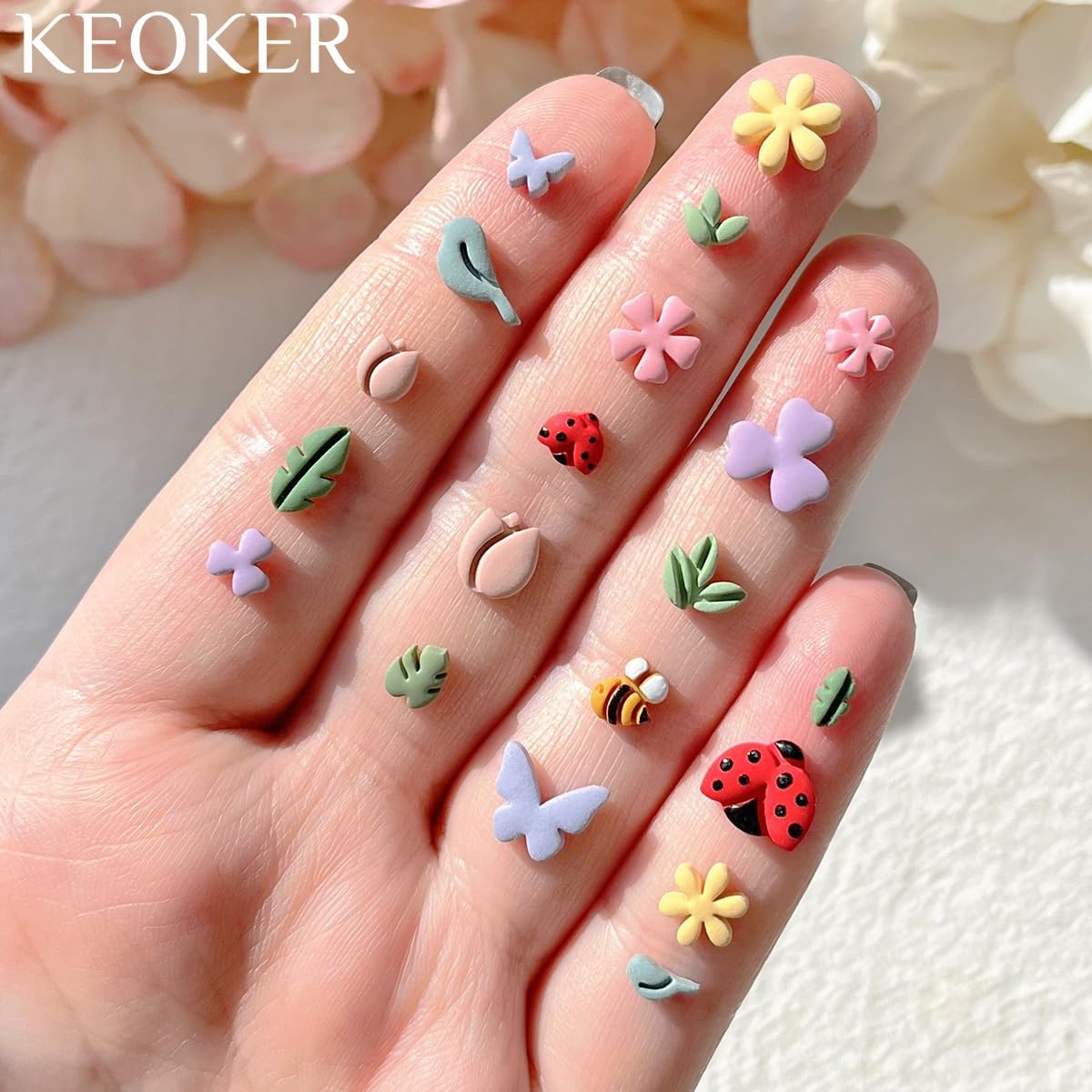 Keoker Spring Polymer Clay Cutters, Polymer Clay Flower Cutters, 10 Shapes Mini Clay Cutter, 3 Sizes(Micro. Mini, Small), Decoration to Make Spring Earrings