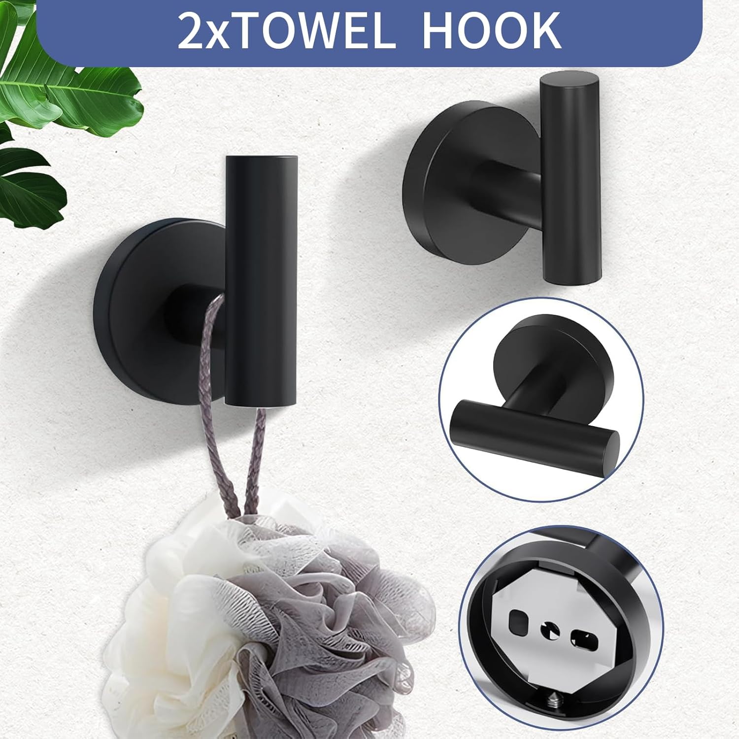 5-Pieces Matte Black Bathroom Hardware Accessories Set,SUS304 Stainless Steel 24-Inch Towel Bar Set, Modern Towel Racks Holder for Bathroom Wall Mounted