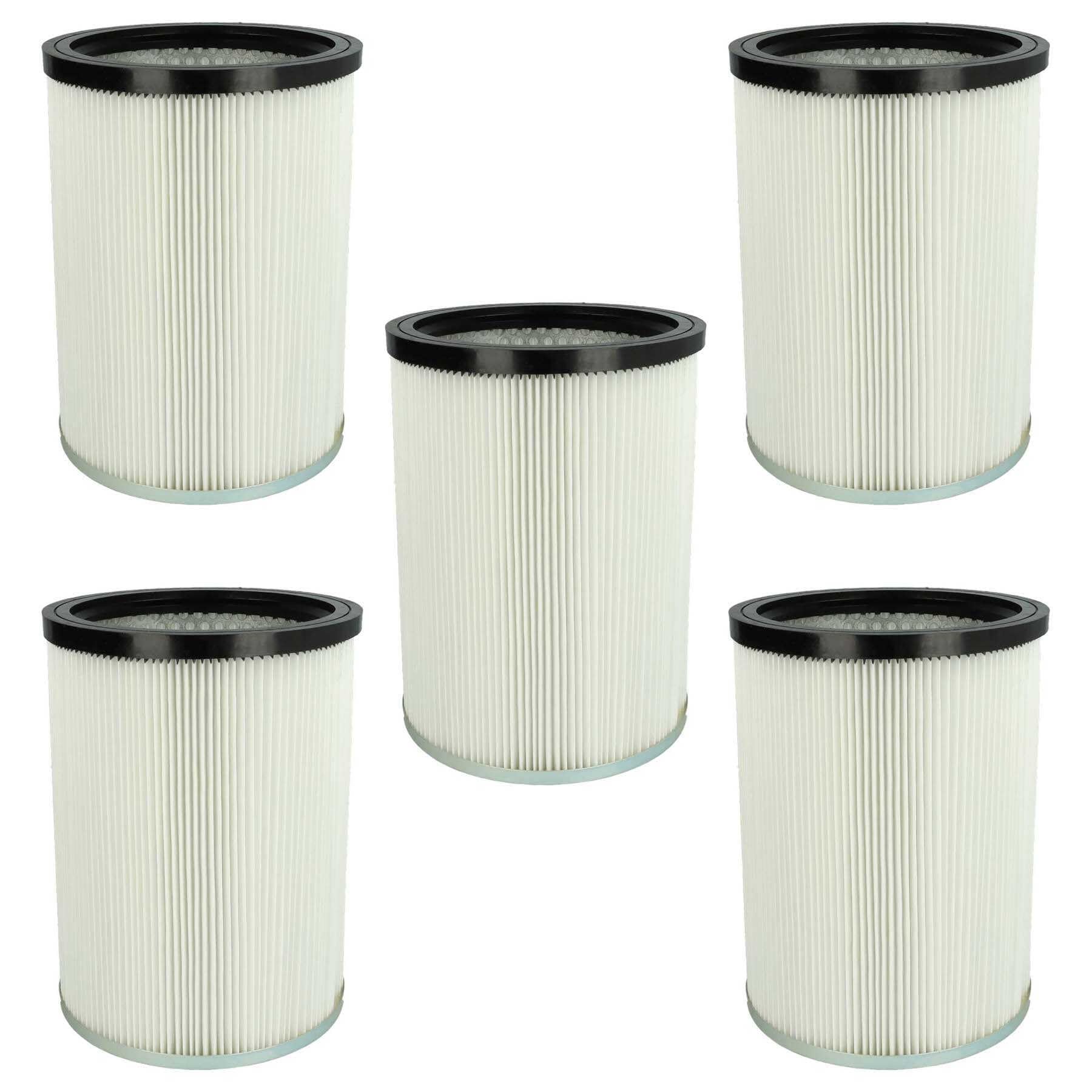 vhbw 5x Faltenfilter kompatibel mit Kärcher NT 50/2 Me Classic *BR 127V | NT 50/2 Me Classic *BR 220V Staubsauger - Patronenfilter Weiß