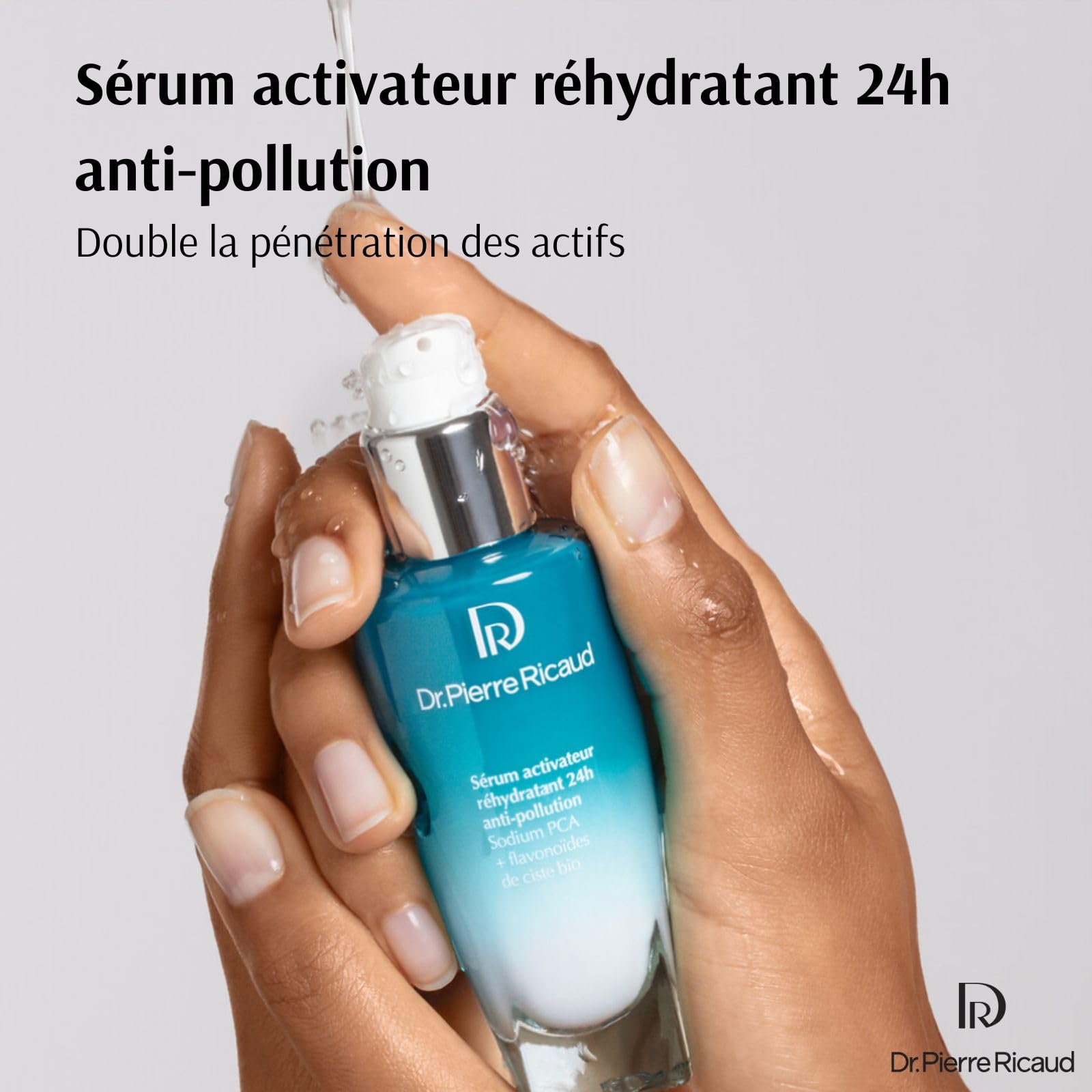Dr Pierre Ricaud Sérum Réhydratant 24h Visage Anti-Pollution 30ml | Double la pénétration des actifs, Sodium PCA, Flavonoïdes de ciste bio, Hydratation cellulaire, Pour Femme