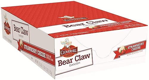 Miniatura 2 de Cloverhill Bakery Bear Claw - Queso de fresa danés, 4.25 onzas, caja de exhibición de 6 unidades, 6 unidades (paquete de 1)