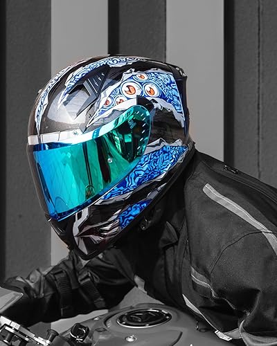 Miniatura 8 de ILM - Casco completo de motocicleta con Pinlock compatible con viseras y aletas transparentes y tintadas, casco para Street Bike y Motocross,