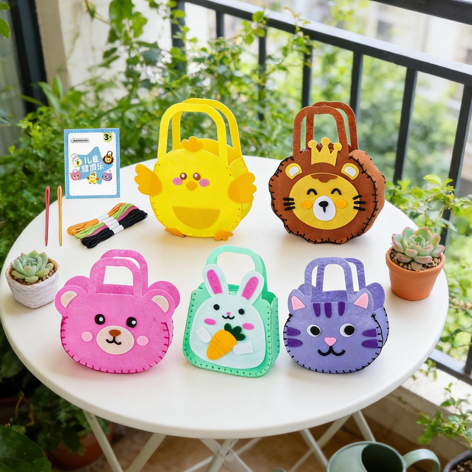 Amazon | キッズクラフトソーイングセット - 教育用DIYトートバッグ 