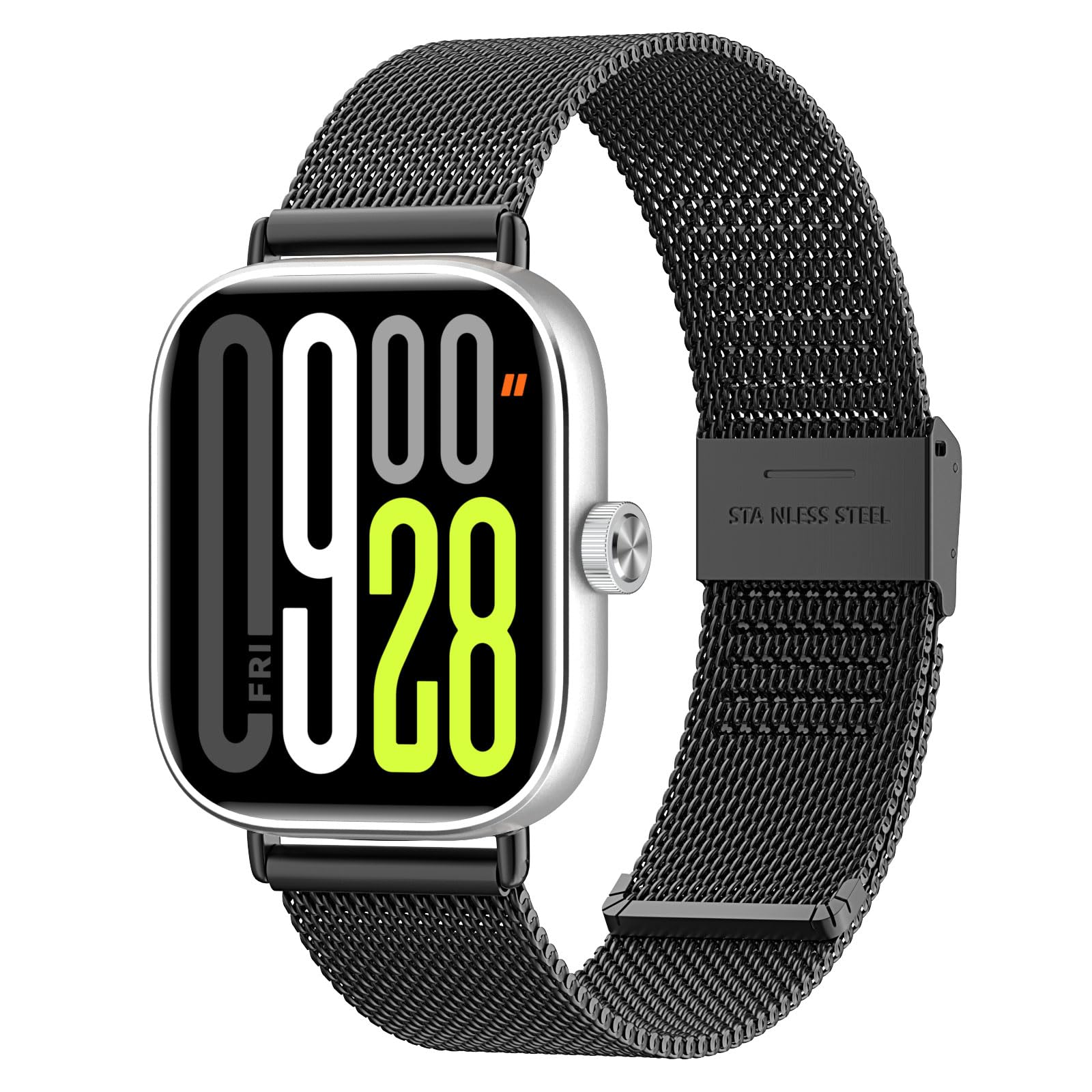 MoKo Correa Metálica Compatible con Redmi Watch 6/5/4/Xiaomi Smart Band 9 Pro/8 Pro, Correa de Repuesto de Malla de Acero Inoxidable con Cierre Ajustable para Hombre Mujer