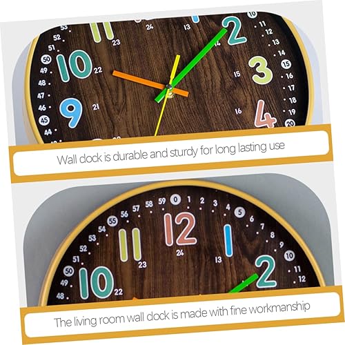 Miniatura 6 de Abaodam 4pcs Wood Grain Wall Clock Delicate Clock Decor Non Ticking Wall Clocks Decorative Wall Clocks Silent Wall Clocks Arabic Numerals Wall Clock