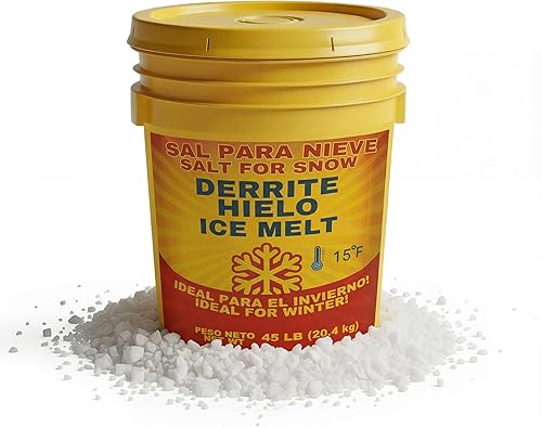 Sal para Nieve, descongelador de sal para nieve y hielo, ideal para calzadas, pasarelas y escalones (45 lb)