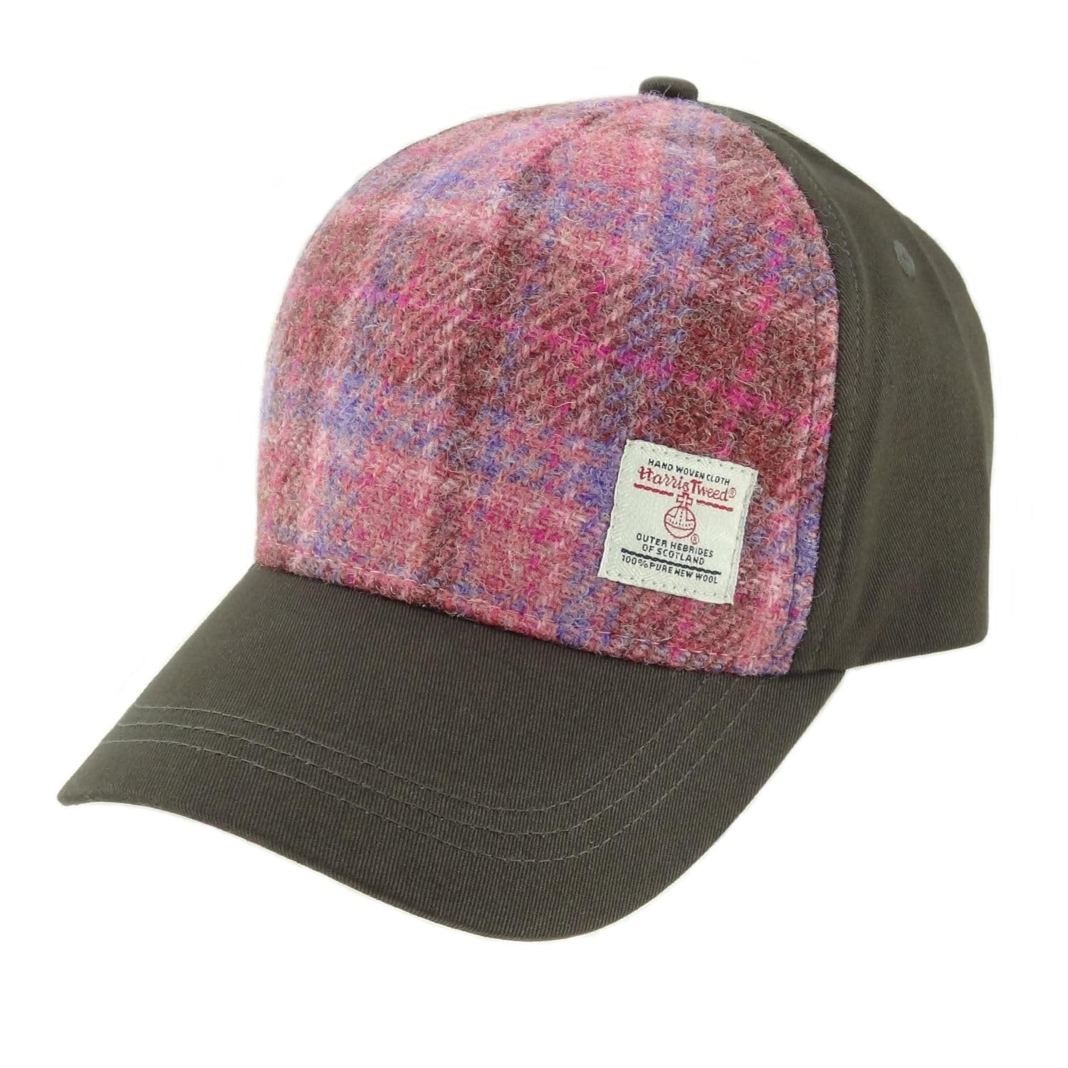 Glen Appin Harris Tweed Front Baseball Cap (Colour 103 Pink)