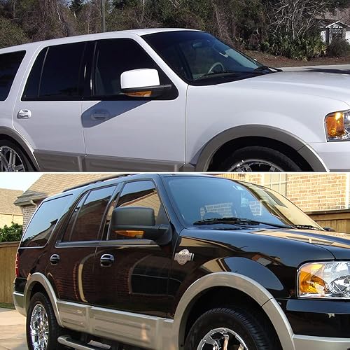 Miniatura 4 de Tonsya Compatible con Ford Expedition Lincoln Navigator 2003, 2004, 2005, 2006, carcasa de repuesto para luz de espejo retrovisor, lente ámbar, OEM