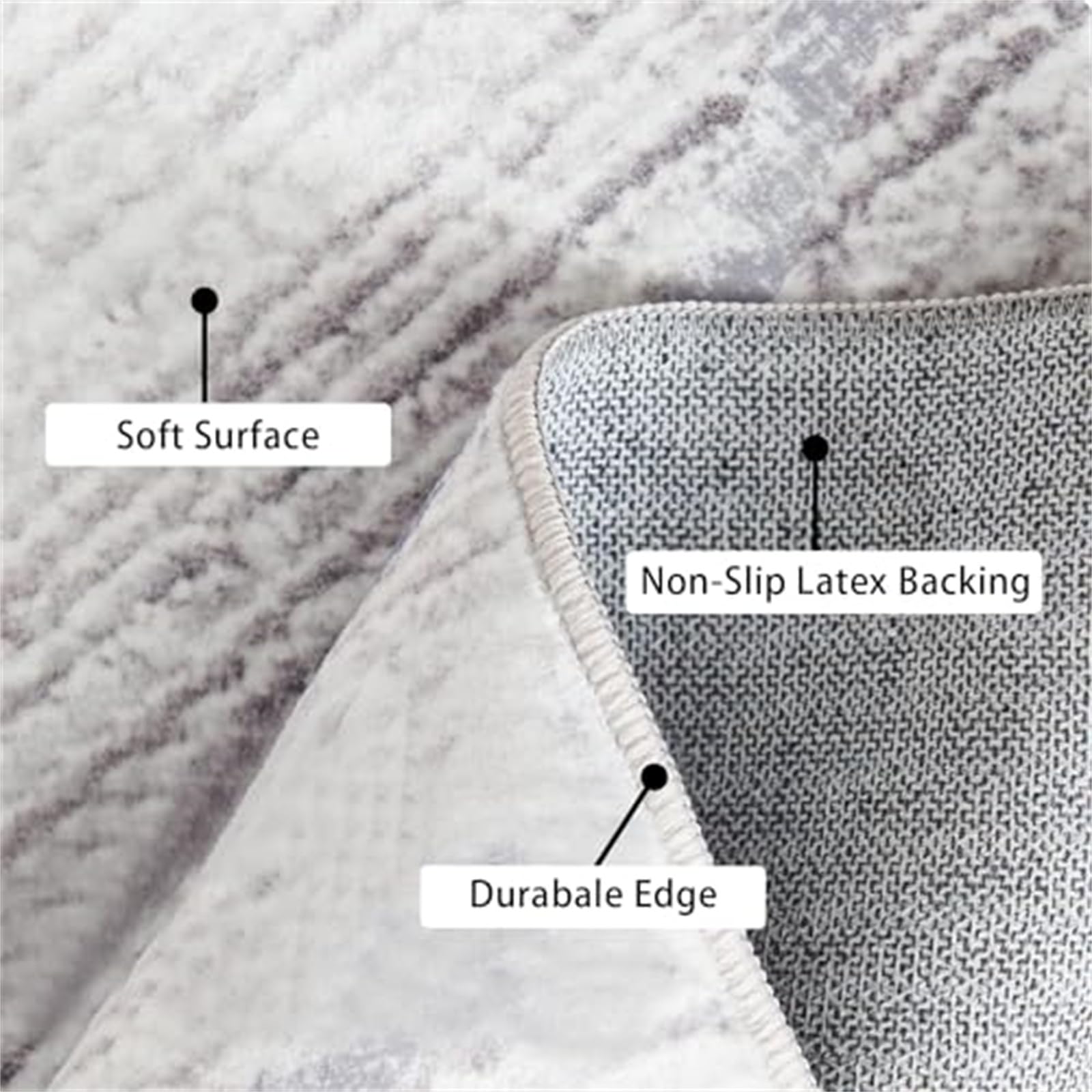 Tapis luxueux en marbre bleu foncé avec lignes en relief - Lavable - En velours doux - Idéal pour café et bureau - 180 x 270 cm